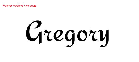 Calligraphic Stylish Name Tattoo Designs Gregory Download Free