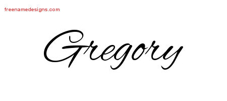 Cursive Name Tattoo Designs Gregory Free Graphic