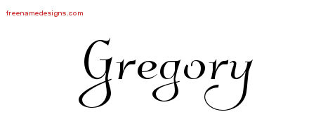 Elegant Name Tattoo Designs Gregory Free Graphic