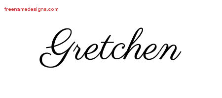 Classic Name Tattoo Designs Gretchen Graphic Download