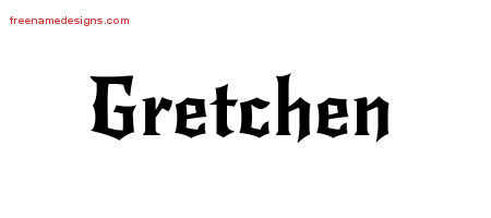 Gothic Name Tattoo Designs Gretchen Free Graphic