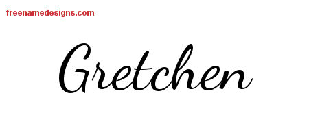 Lively Script Name Tattoo Designs Gretchen Free Printout