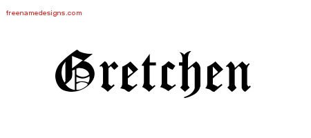 Blackletter Name Tattoo Designs Gretchen Graphic Download