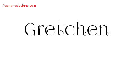 Vintage Name Tattoo Designs Gretchen Free Download