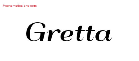 Art Deco Name Tattoo Designs Gretta Printable