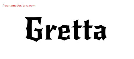 Gothic Name Tattoo Designs Gretta Free Graphic
