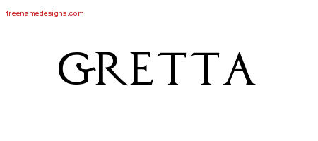 Regal Victorian Name Tattoo Designs Gretta Graphic Download
