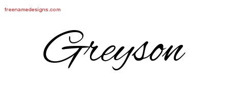 Cursive Name Tattoo Designs Greyson Free Graphic
