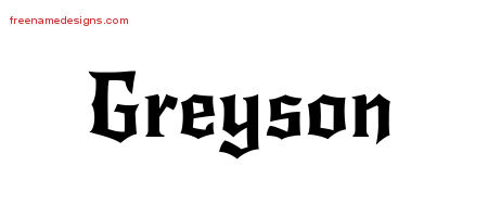 Gothic Name Tattoo Designs Greyson Download Free