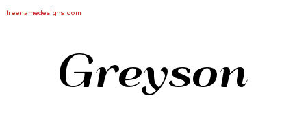 Art Deco Name Tattoo Designs Greyson Graphic Download
