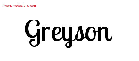 Handwritten Name Tattoo Designs Greyson Free Printout