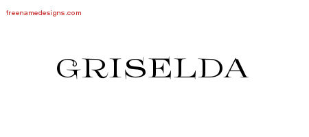 Flourishes Name Tattoo Designs Griselda Printable