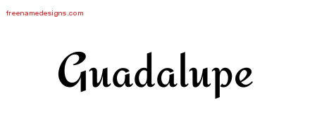 Calligraphic Stylish Name Tattoo Designs Guadalupe Free Graphic