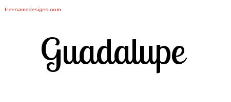 Handwritten Name Tattoo Designs Guadalupe Free Printout