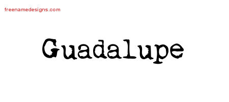 Vintage Writer Name Tattoo Designs Guadalupe Free