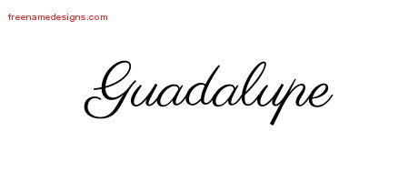 Classic Name Tattoo Designs Guadalupe Printable