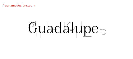 Decorated Name Tattoo Designs Guadalupe Free Lettering