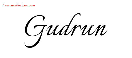 Calligraphic Name Tattoo Designs Gudrun Download Free