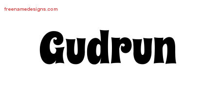 Groovy Name Tattoo Designs Gudrun Free Lettering