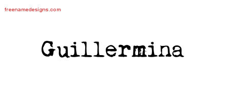 Vintage Writer Name Tattoo Designs Guillermina Free Lettering