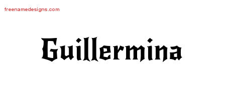Gothic Name Tattoo Designs Guillermina Free Graphic