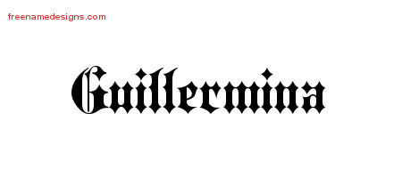 Old English Name Tattoo Designs Guillermina Free