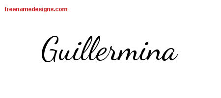 Lively Script Name Tattoo Designs Guillermina Free Printout