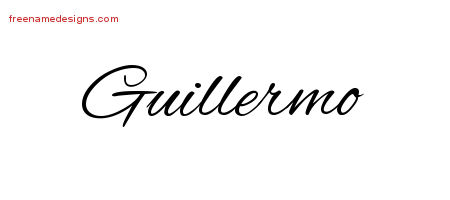 Cursive Name Tattoo Designs Guillermo Free Graphic