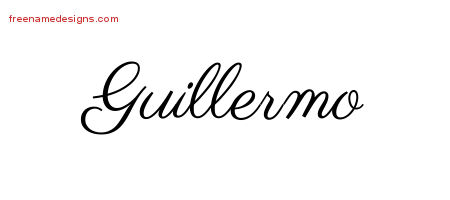 Classic Name Tattoo Designs Guillermo Printable