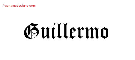 Blackletter Name Tattoo Designs Guillermo Printable