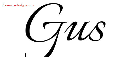 Calligraphic Name Tattoo Designs Gus Free Graphic