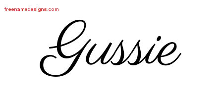 Classic Name Tattoo Designs Gussie Graphic Download