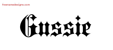 Old English Name Tattoo Designs Gussie Free