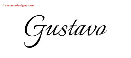 Calligraphic Name Tattoo Designs Gustavo Free Graphic