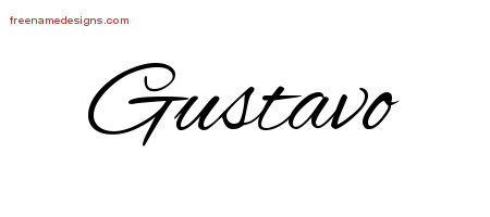 Cursive Name Tattoo Designs Gustavo Free Graphic