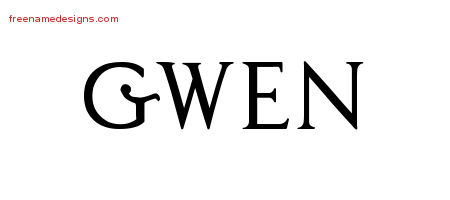 Regal Victorian Name Tattoo Designs Gwen Graphic Download