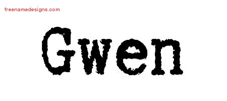 Typewriter Name Tattoo Designs Gwen Free Download