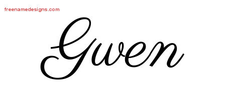 Classic Name Tattoo Designs Gwen Graphic Download