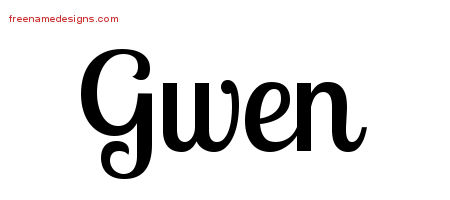 Handwritten Name Tattoo Designs Gwen Free Download
