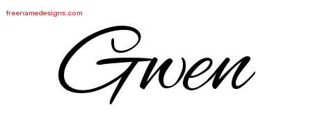 Cursive Name Tattoo Designs Gwen Download Free