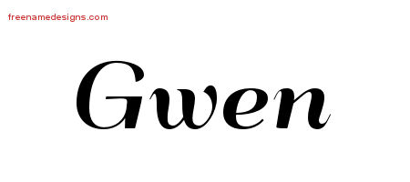 Art Deco Name Tattoo Designs Gwen Printable