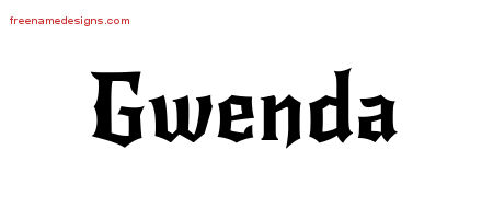 Gothic Name Tattoo Designs Gwenda Free Graphic
