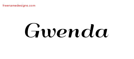 Art Deco Name Tattoo Designs Gwenda Printable