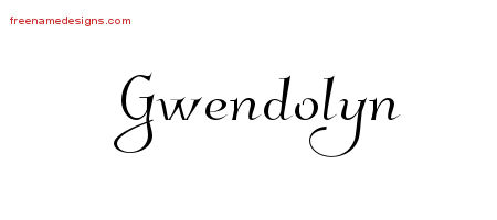 Elegant Name Tattoo Designs Gwendolyn Free Graphic