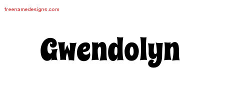 Groovy Name Tattoo Designs Gwendolyn Free Lettering