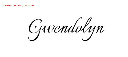 Calligraphic Name Tattoo Designs Gwendolyn Download Free