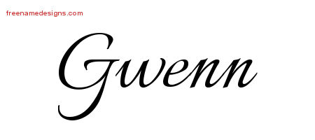 Calligraphic Name Tattoo Designs Gwenn Download Free