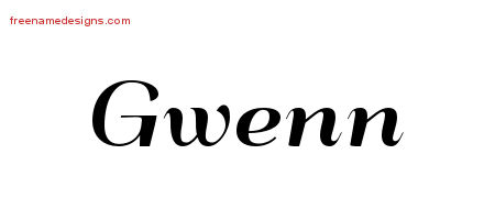 Art Deco Name Tattoo Designs Gwenn Printable