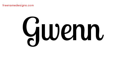 Handwritten Name Tattoo Designs Gwenn Free Download