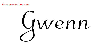 Elegant Name Tattoo Designs Gwenn Free Graphic